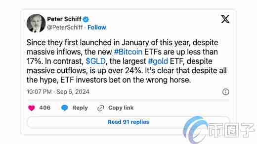 Peter Schiff：投资人过于偏爱比特币 黄金ETF才是好选择